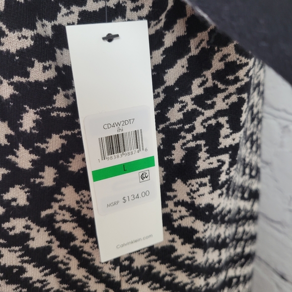 NWT CALVIN KLEIN Quarter Zip Patterned Sweater Dress - Picture 10 of 11